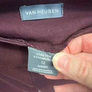 Burgundy stretch extensible ankle pants- size 12short